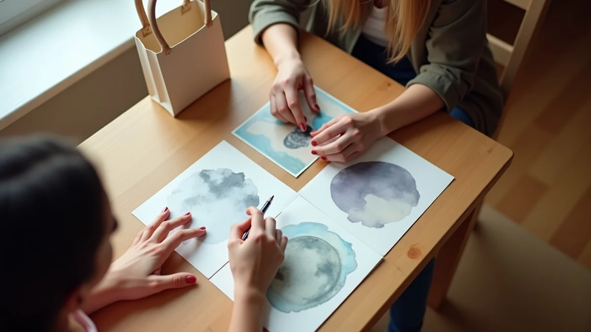 Two adults arrange a small museum-date plan at home